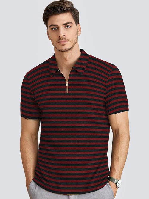 men striped short sleeve regular fit polo t-shirt - 21970457 - Very Small Image - 1