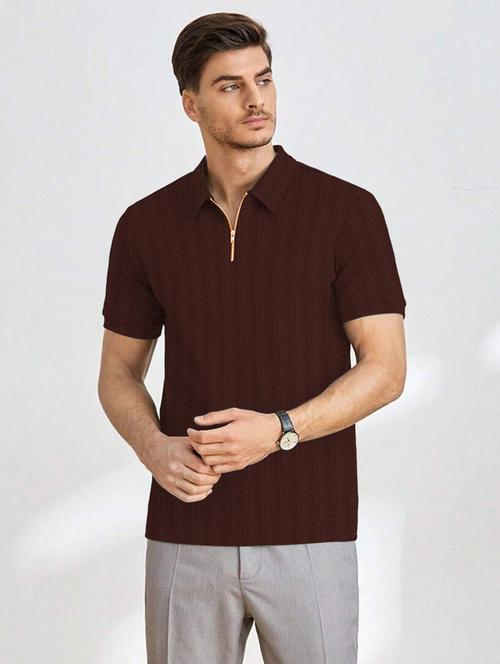 men textured short sleeve polo t-shirt - 21970683 - Very Small Image - 1