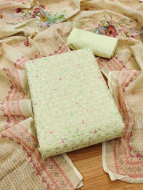 women embroidered unstitched suit set - 21971089 - Very Small Image - 1