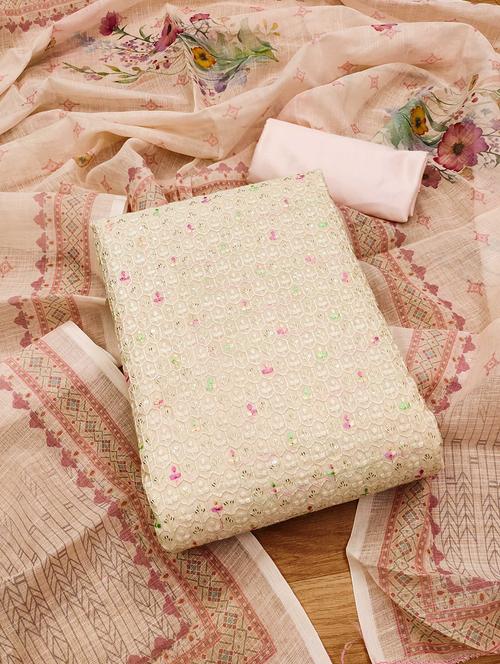 women embroidered unstitched suit set - 21971090 - Very Small Image - 1