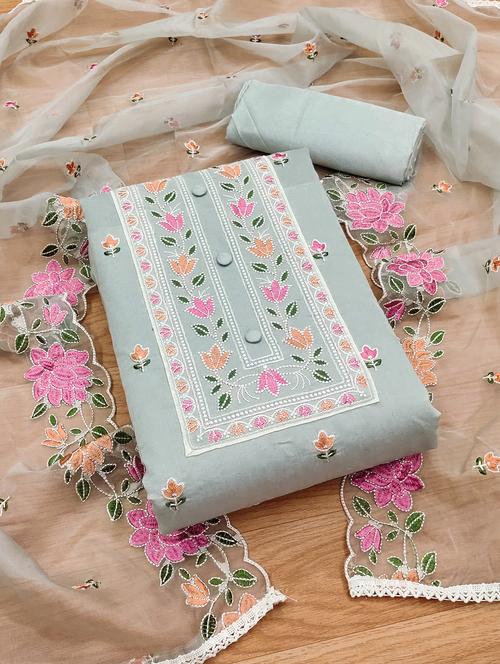 women embroidered unstitched suit set - 21971097 - Very Small Image - 1