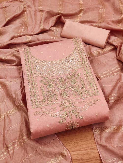 women embroidered unstitched suit set - 21971150 - Very Small Image - 1