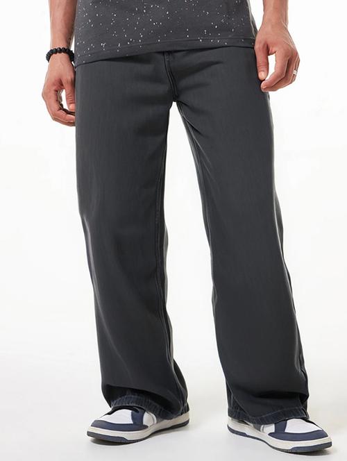 men plain mid rise full length baggy jeans - 21971246 - Very Small Image - 1