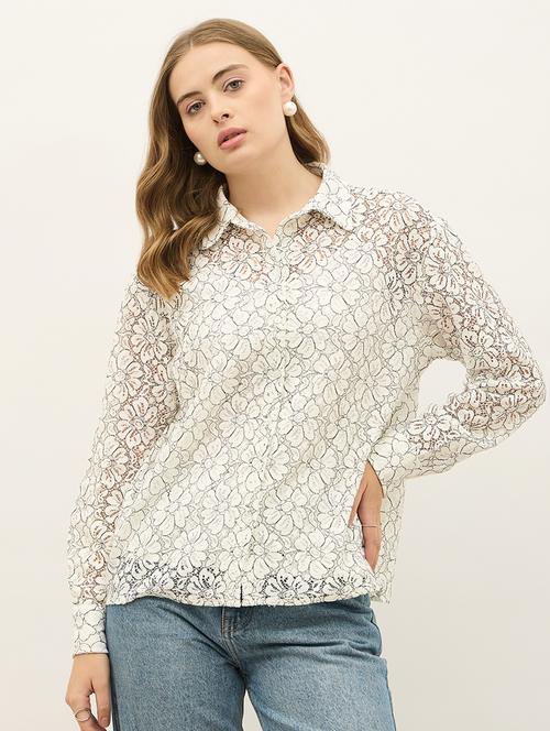 women floral print collared long sleeve shirt - 21971279 - Very Small Image - 1