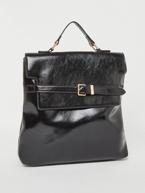 fashion black leatherette backpack - 21971323 - Very Small Image - 1