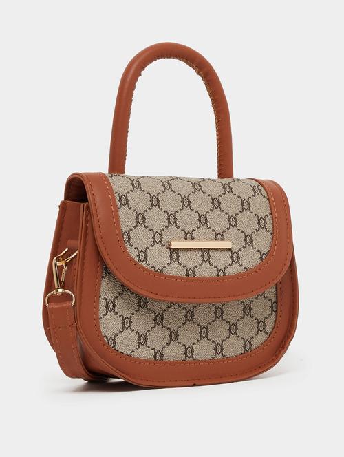 women brown printed sling bag - 21971402 - Very Small Image - 1