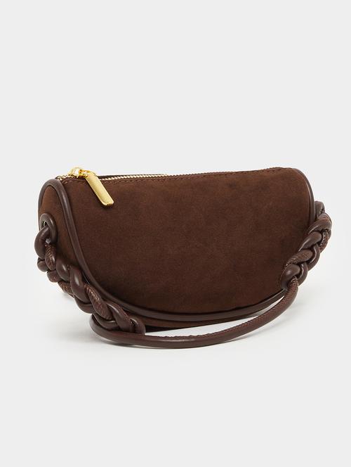 brown sling bag with braided handle - 21971414 - Very Small Image - 1