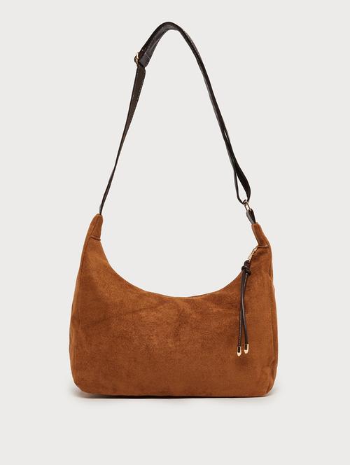 women brown suede solid handbag - 21971429 - Very Small Image - 1