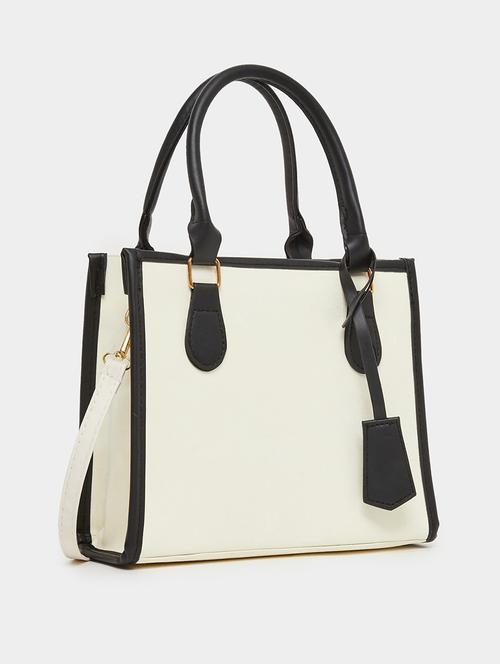 colorblock bag tag pu leather handbag - 21971439 - Very Small Image - 1