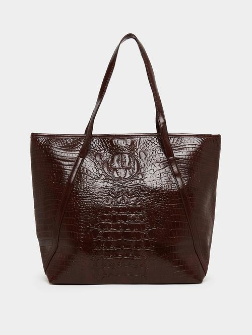women textured brown shoulder pu bag - 21971441 - Very Small Image - 1