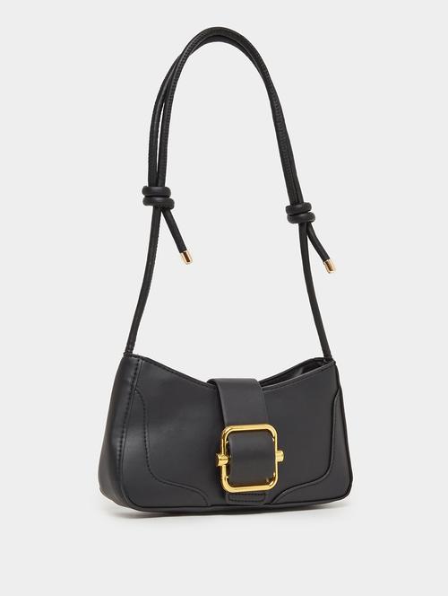 black embellished buckle flap handbag - 21971448 - Very Small Image - 1