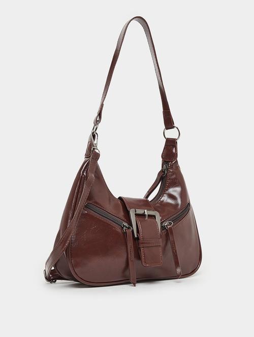 women brown pu textured handbag - 21971454 - Very Small Image - 1