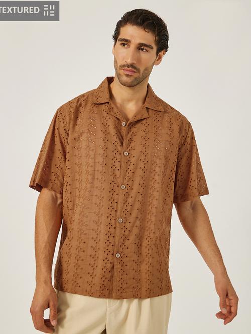 men self design short sleeve loose fit shirt - 21971537 - Very Small Image - 1