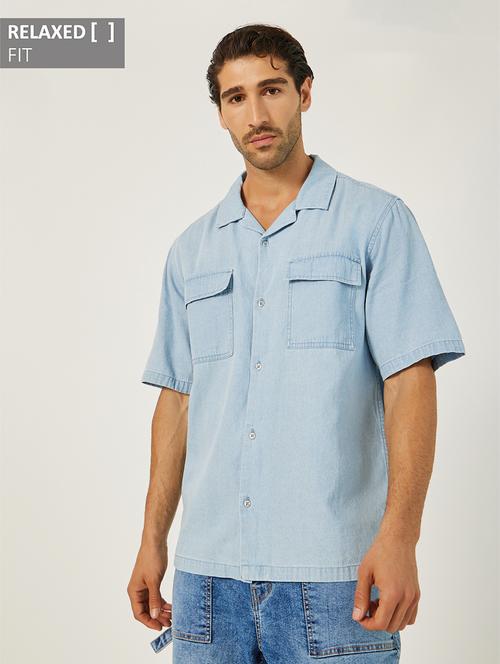 men paisley printed short sleeve loose fit casual shirt - 21971545 - Very Small Image - 1