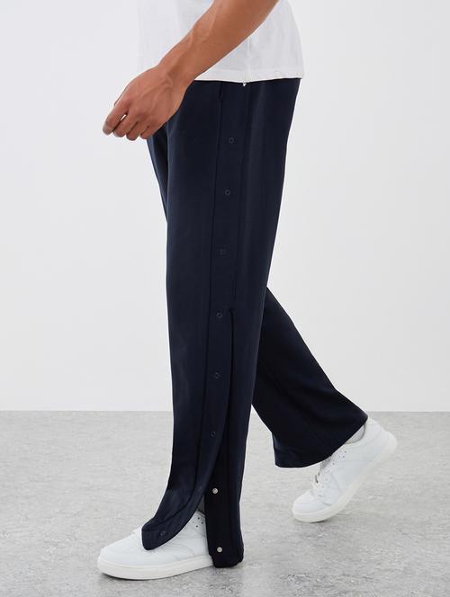 men navy blue solid relaxed fit full length track pant - 21971576 - Very Small Image - 1