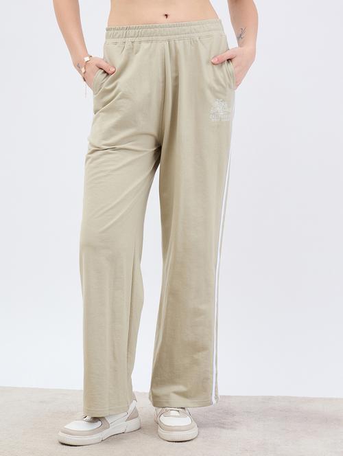 women beige tapered high rise track pant - 21971646 - Very Small Image - 1