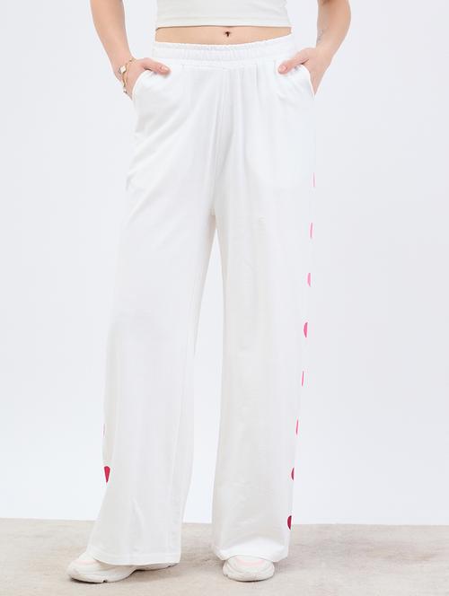 women white solid mid risr track pant - 21971652 - Very Small Image - 1