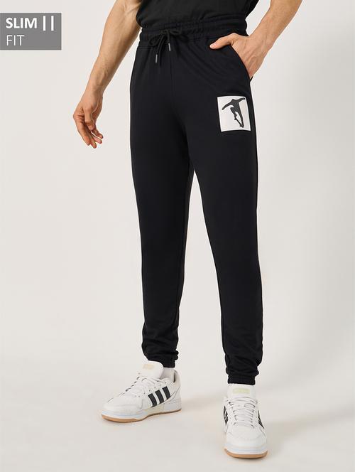 men placement print mid rise full length track pant - 21971701 - Very Small Image - 1