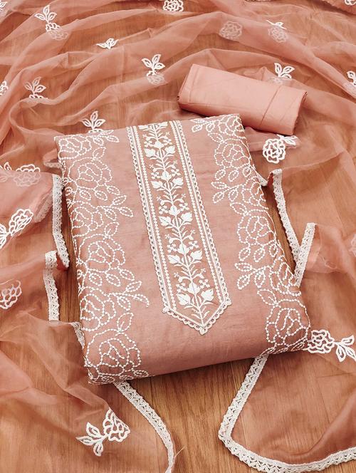 women embroidered unstitched suit set - 21971785 - Very Small Image - 1