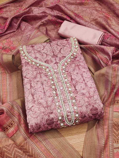 women embroidered unstitched suit set - 21971855 - Very Small Image - 1