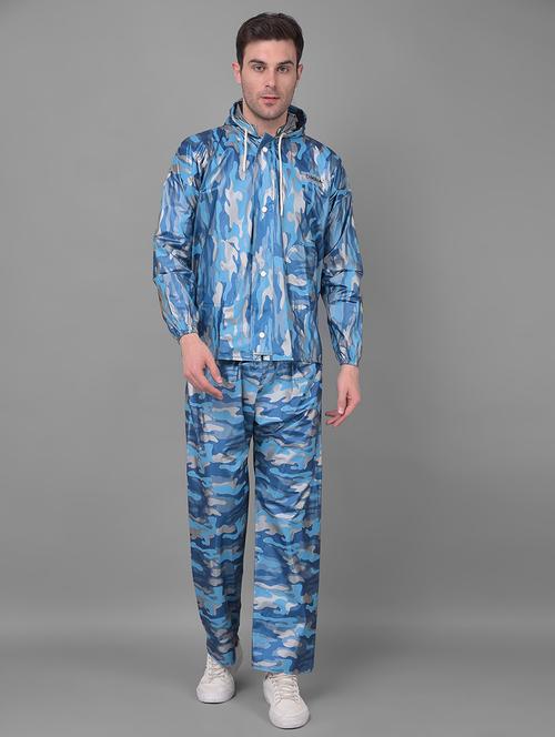 men camouflage long sleeve rain suit set  - 21971993 - Very Small Image - 1