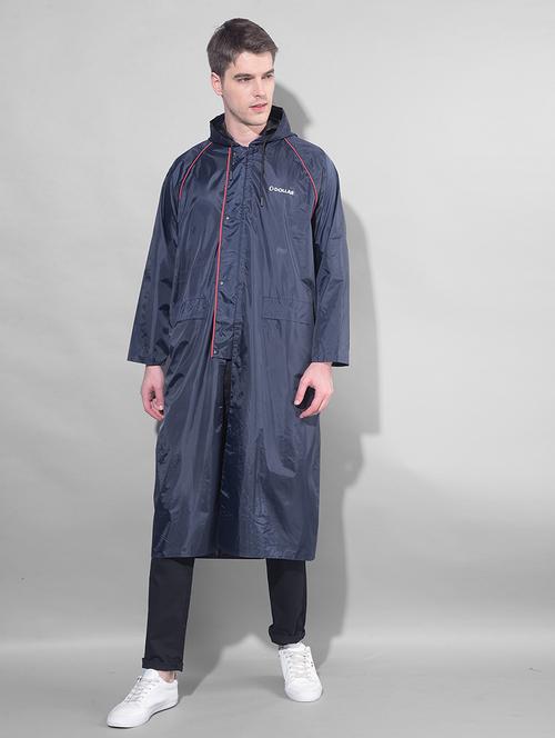 men solid hooded long sleeve rain coat - 21972036 - Very Small Image - 1