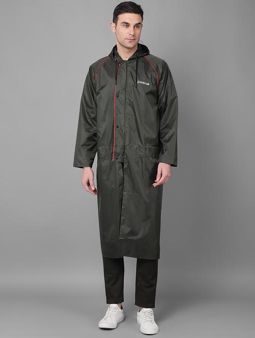 men solid hooded long sleeve rain coat - 21972037 - Very Small Image - 1