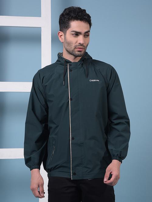 men solid hooded long sleeve rain jacket  - 21972159 - Very Small Image - 1