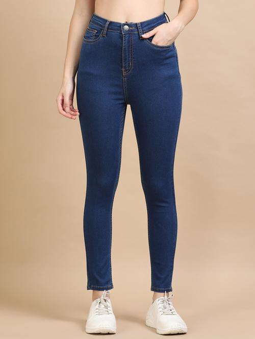 women solid high rise slim fit jean - 21972278 - Very Small Image - 1