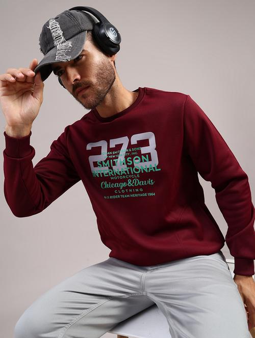 men typographic long sleeve regular fit sweatshirt - 21974588 - Very Small Image - 1