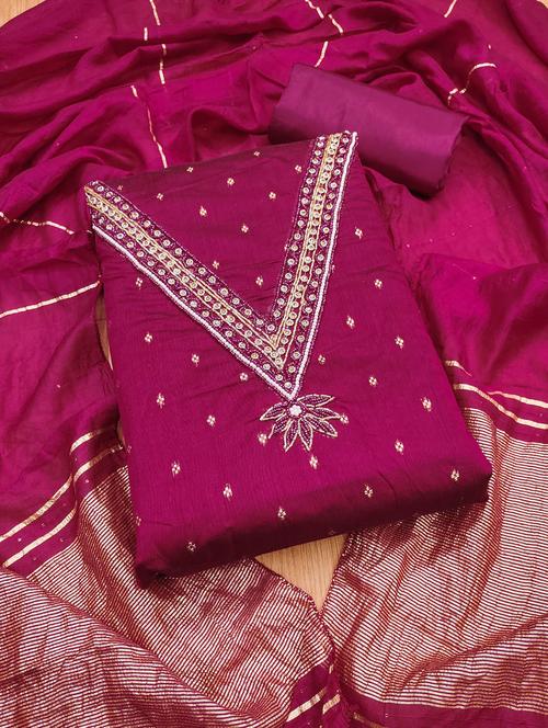 women self design embroidered unstitched suit set - 21974863 - Very Small Image - 1