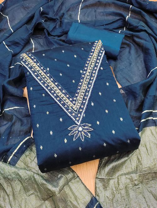 women self design embroidered unstitched suit set - 21974864 - Very Small Image - 1