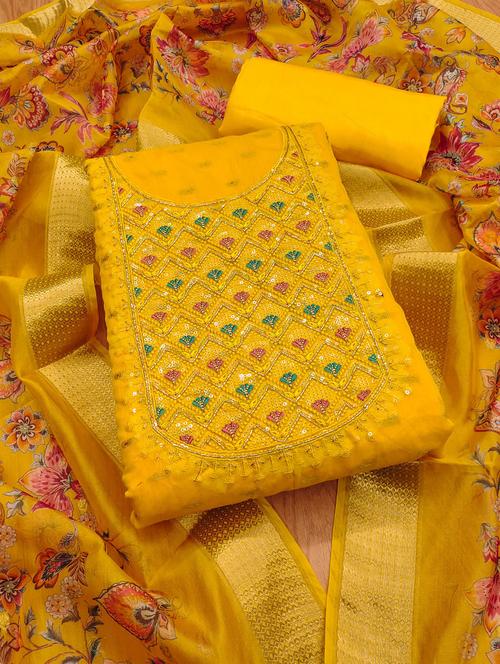 women self design embroidered unstitched suit set - 21974910 - Very Small Image - 1