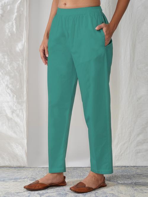 women solid mid rise ankle length tapered pant - 21974990 - Very Small Image - 1