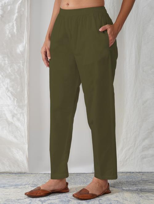 women solid mid rise ankle length tapered pant - 21974997 - Very Small Image - 1