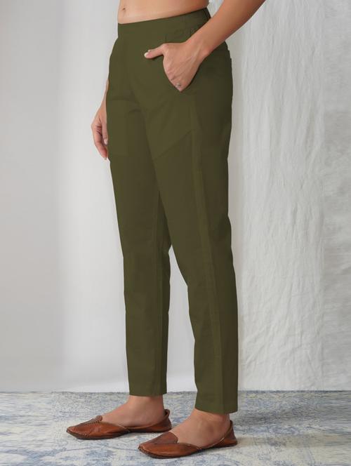 women solid mid rise ankle length tapered pant - 21975019 - Very Small Image - 1