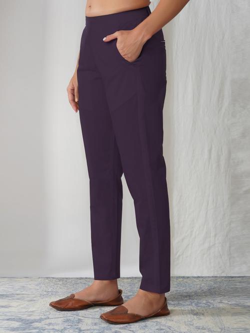 women solid mid rise ankle length tapered pant - 21975027 - Very Small Image - 1
