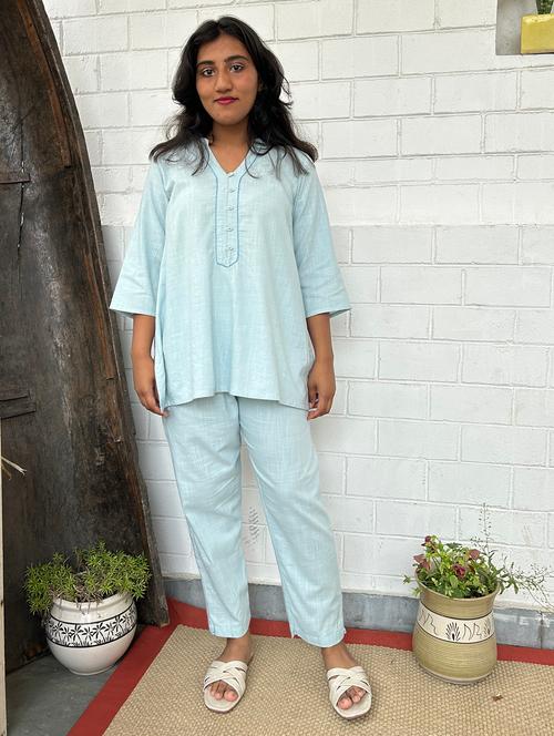 women three quarter sleeve ethnic co-ord set - 21975095 - Very Small Image - 1