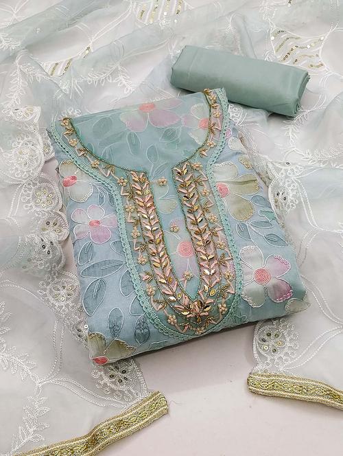 women floral embroidered unstitched suit set - 21975213 - Very Small Image - 1