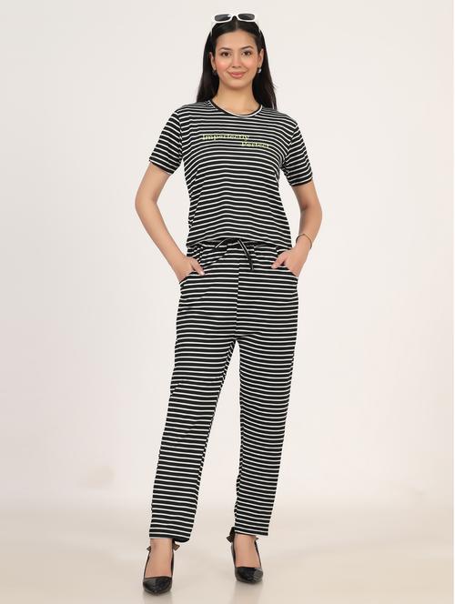 women striped t-shirt and trouser co-ord set - 21975215 - Very Small Image - 1