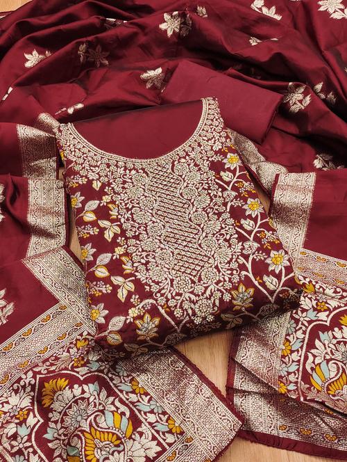 women floral embroidered unstitched suit set - 21975262 - Very Small Image - 1