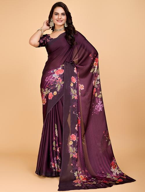 women floral printed saree with blouse - 21975263 - Very Small Image - 1