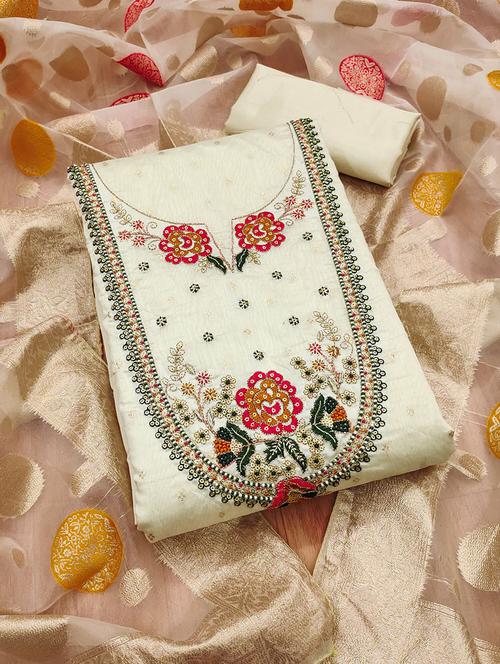 women self design embroidered unstitched suit set - 21975273 - Very Small Image - 1