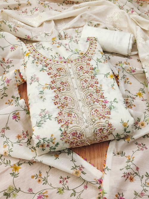 women floral embroidered unstitched suit set - 21975285 - Very Small Image - 1