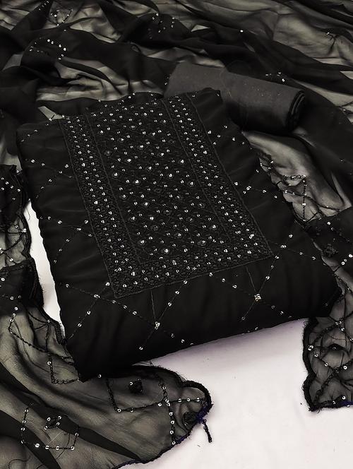 women solid with work embroidered unstitched suit set - 21975391 - Very Small Image - 1