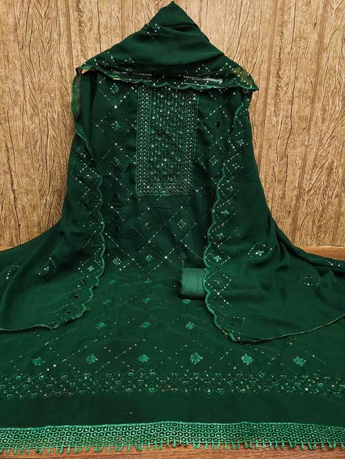 women solid with work embroidered unstitched suit set - 21975396 - Very Small Image - 1