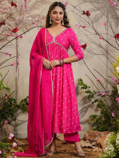 women three quarter sleeve kurta pant with dupatta set - 21975485 - Very Small Image - 1