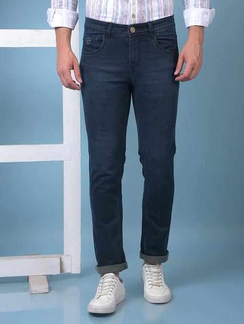 men washed low rise full length slim fit jeans - 21975639 - Very Small Image - 1
