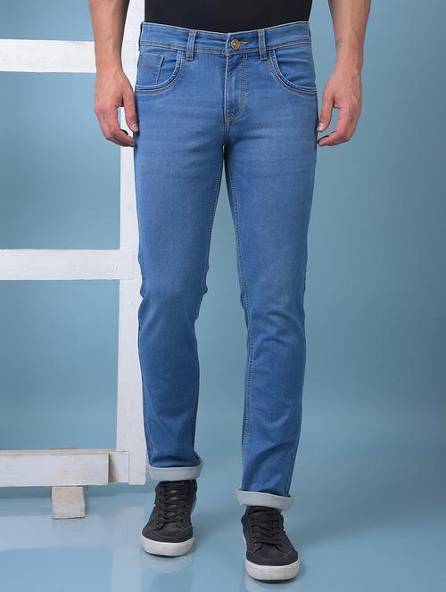 men washed low rise full length slim fit jeans - 21975644 - Very Small Image - 1