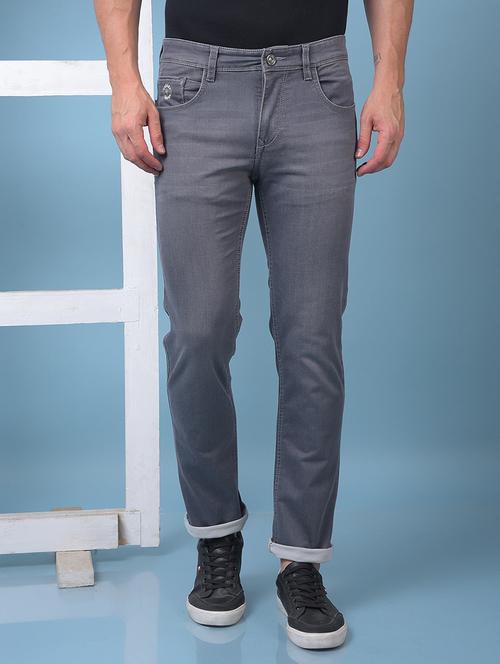 men washed low rise full length slim fit jeans - 21975646 - Very Small Image - 1